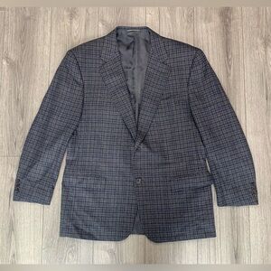 Ravazzolo Tattersall Sport Coat Wool & Cashmere‎ Fratelli Tallia Italy Size 44R